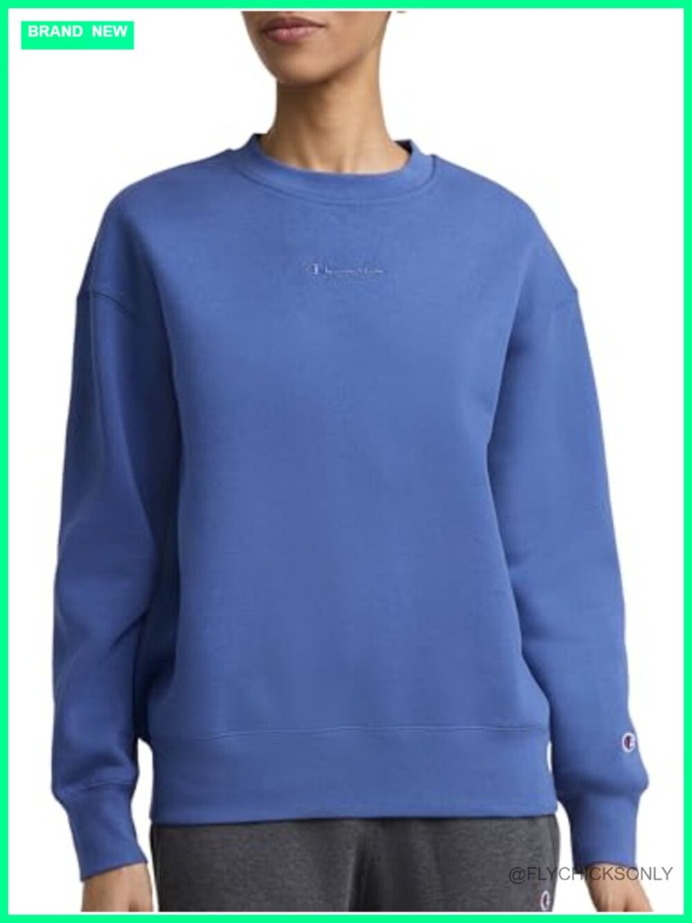 Champion Powerblend Fleece Crewneck Sweatshirt Tonal Script Logo
